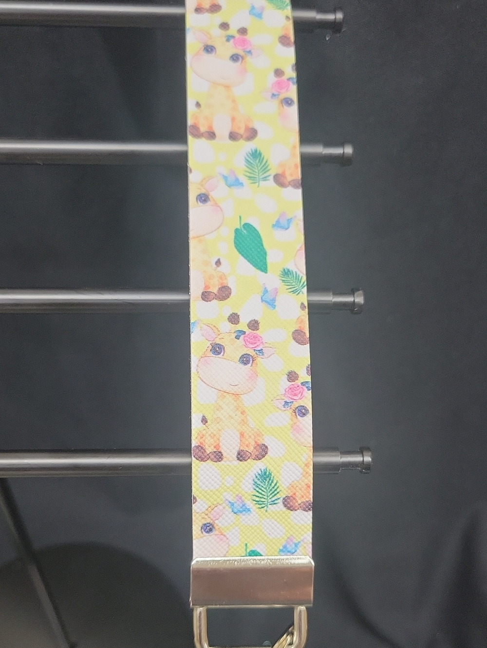 Yellow Giraffe Pattern Keychain Strap